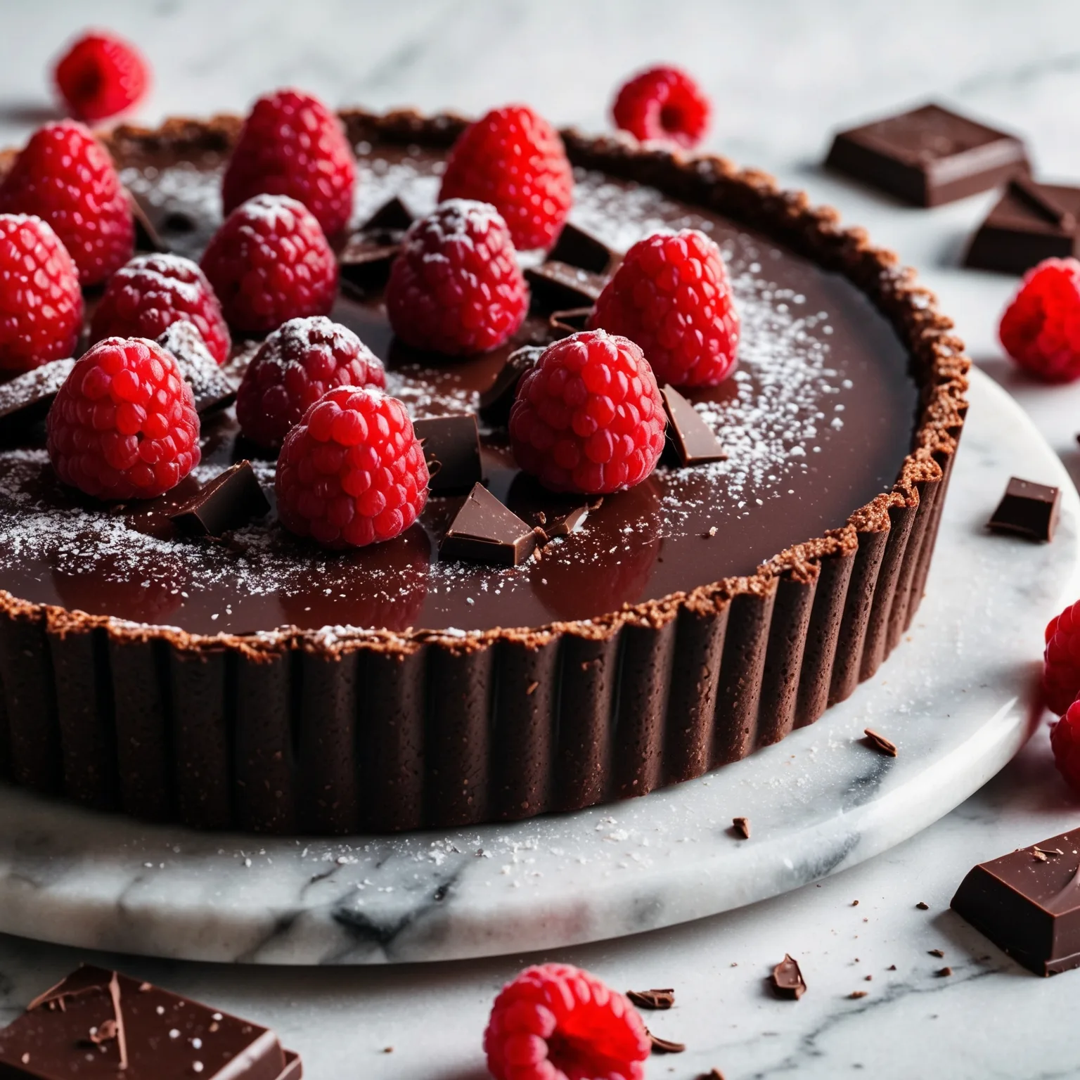 Easy Dark Chocolate and Raspberry Tart