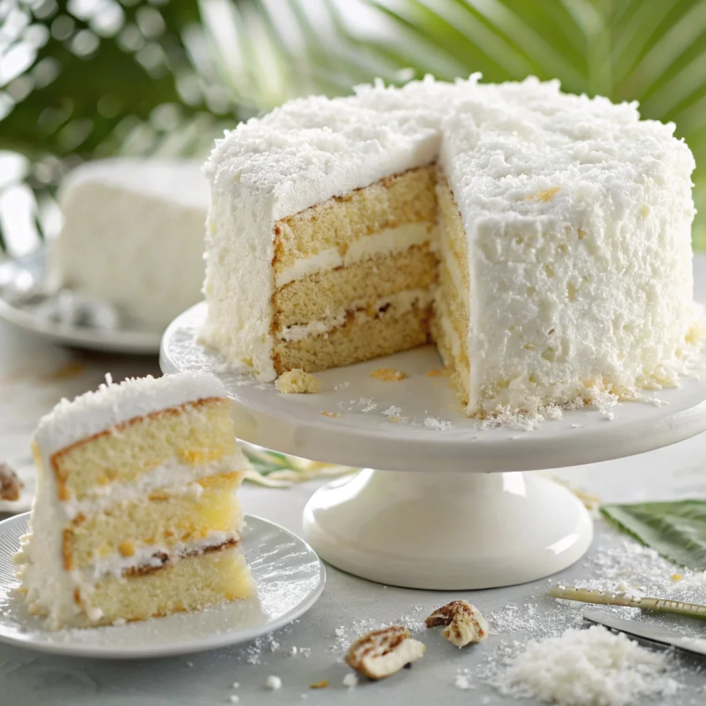 easy quick recipeEasy Coconut Cream Layer Cake