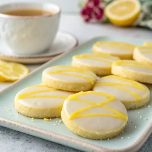 Easy Lemon Glazed Shortbread Cookies