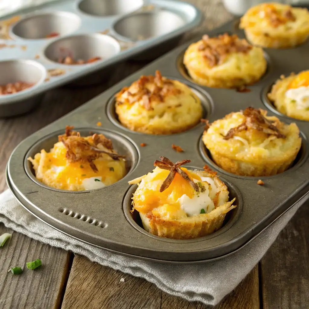 Hash Brown Egg Muffin Cups – Perfect for Busy Mornings - Easy Quick Recipe - Easy Quick Recipe Crispy hash brown egg muffin cups filled with cheese and veggies, perfect for meal prep and busy mornings.