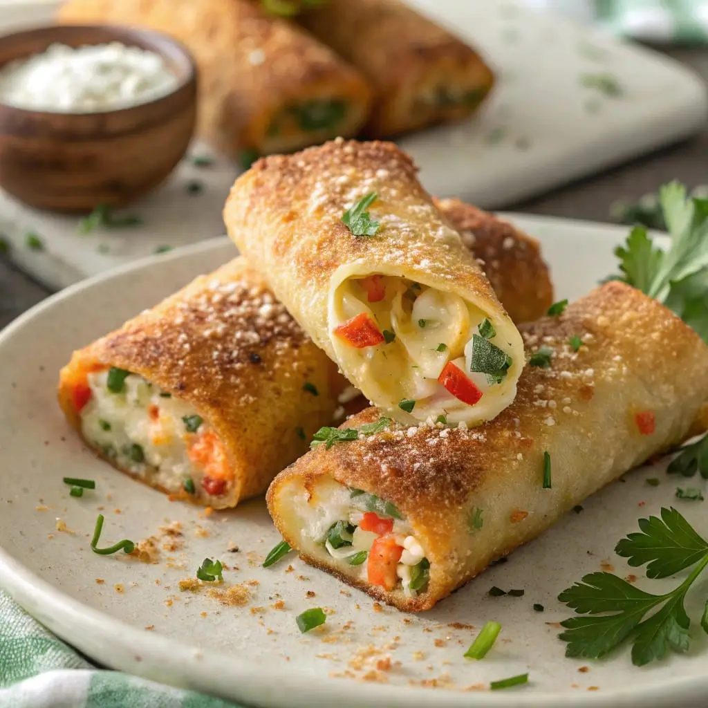 Crispy grilled cheese roll-ups with hidden veggies on a plate with dipping sauce.